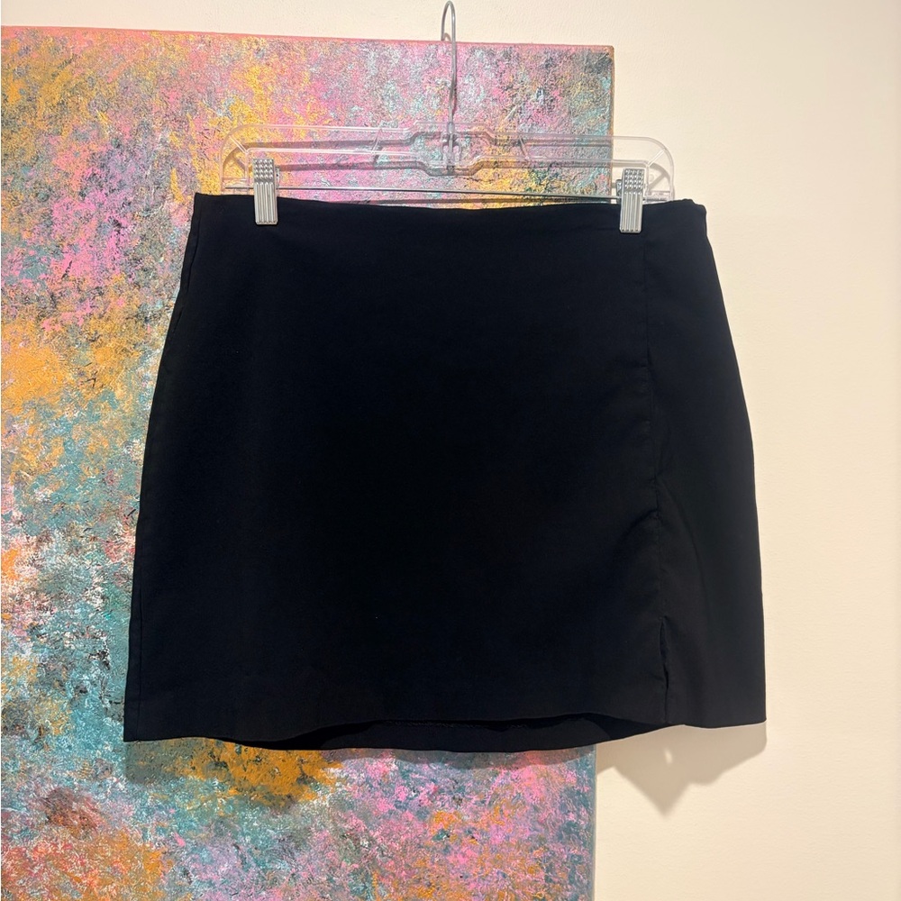 ASOS Design Curve Black Bengaline Mini Skirt with Slit size 14 - Picture 4 of 8